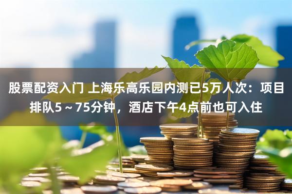 股票配资入门 上海乐高乐园内测已5万人次：项目排队5～75分钟，酒店下午4点前也可入住