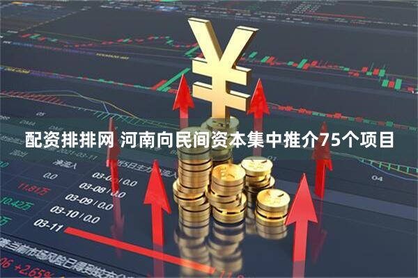配资排排网 河南向民间资本集中推介75个项目